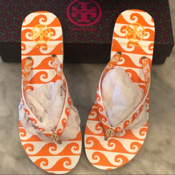 Tory Burch Shoes - Tory Burch Wave Print Groove Flip Flop